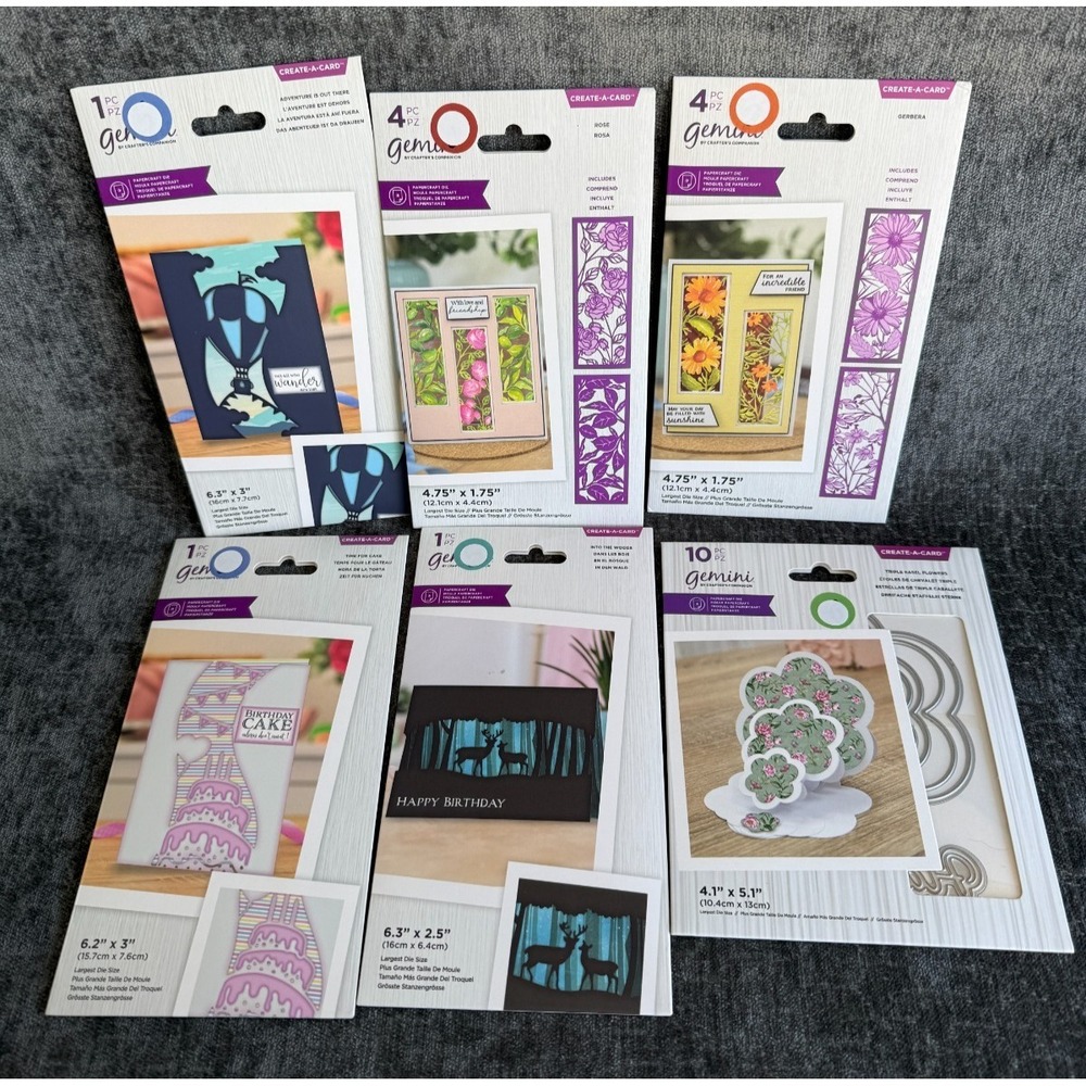 Lot of 6 Gemini Crafters Companion Create A Card Papercraft Die